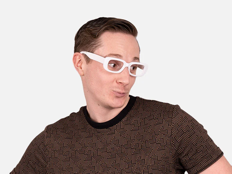 White Frame Glasses-2