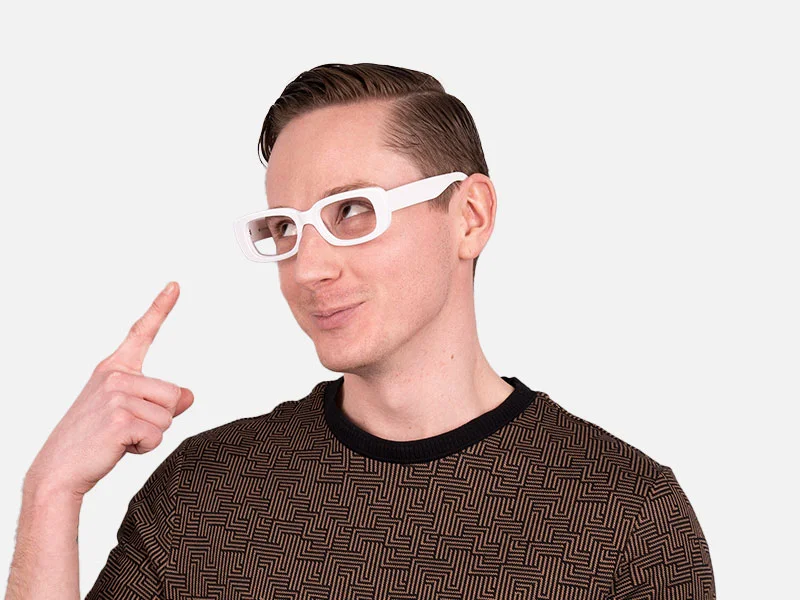 White Frame Glasses-2