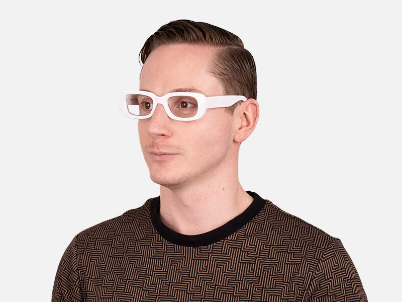 White Frame Glasses-2