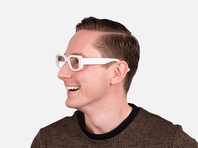 White Frame Glasses-2