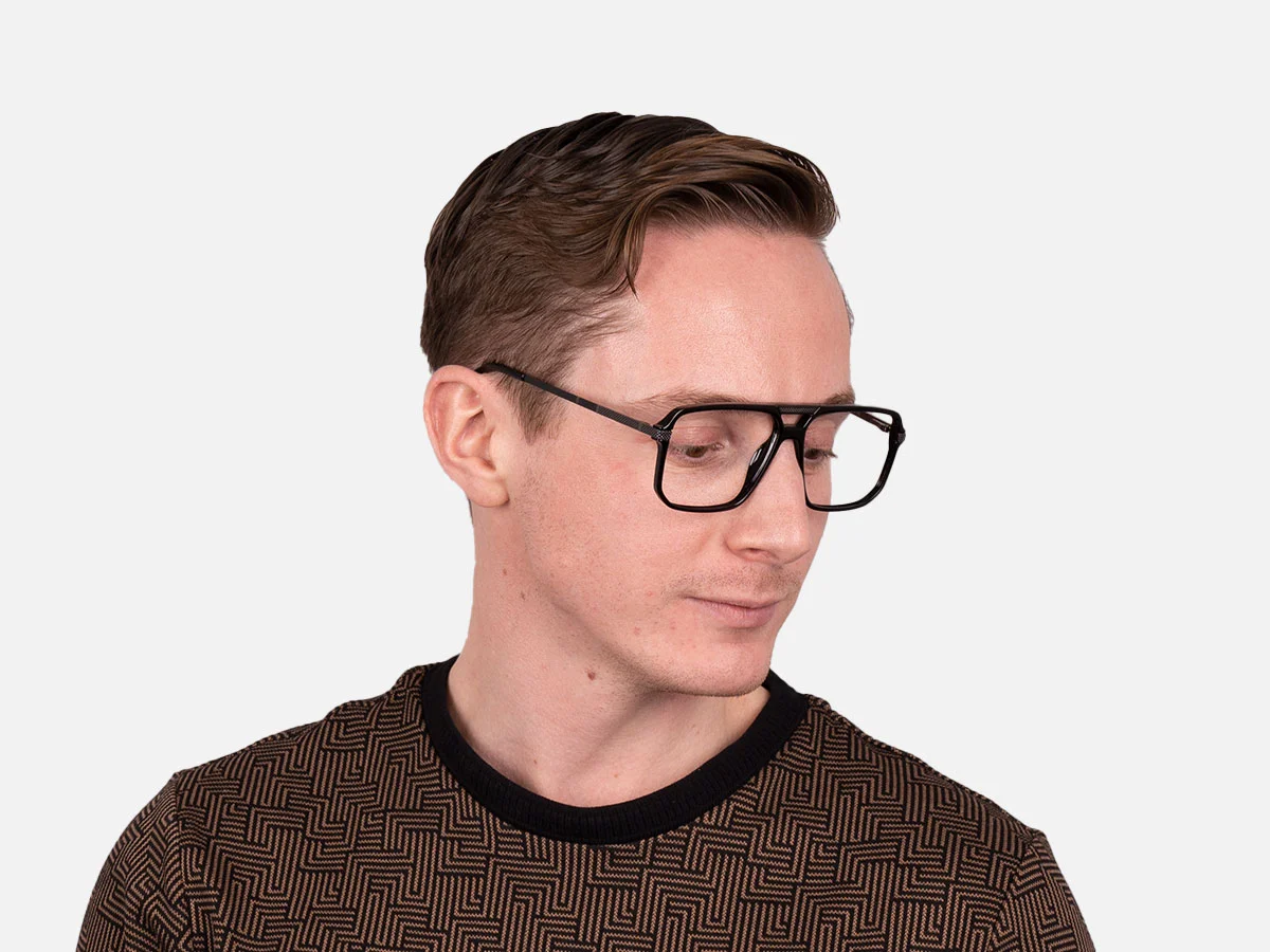 Black Pilot Eyeglasses-7