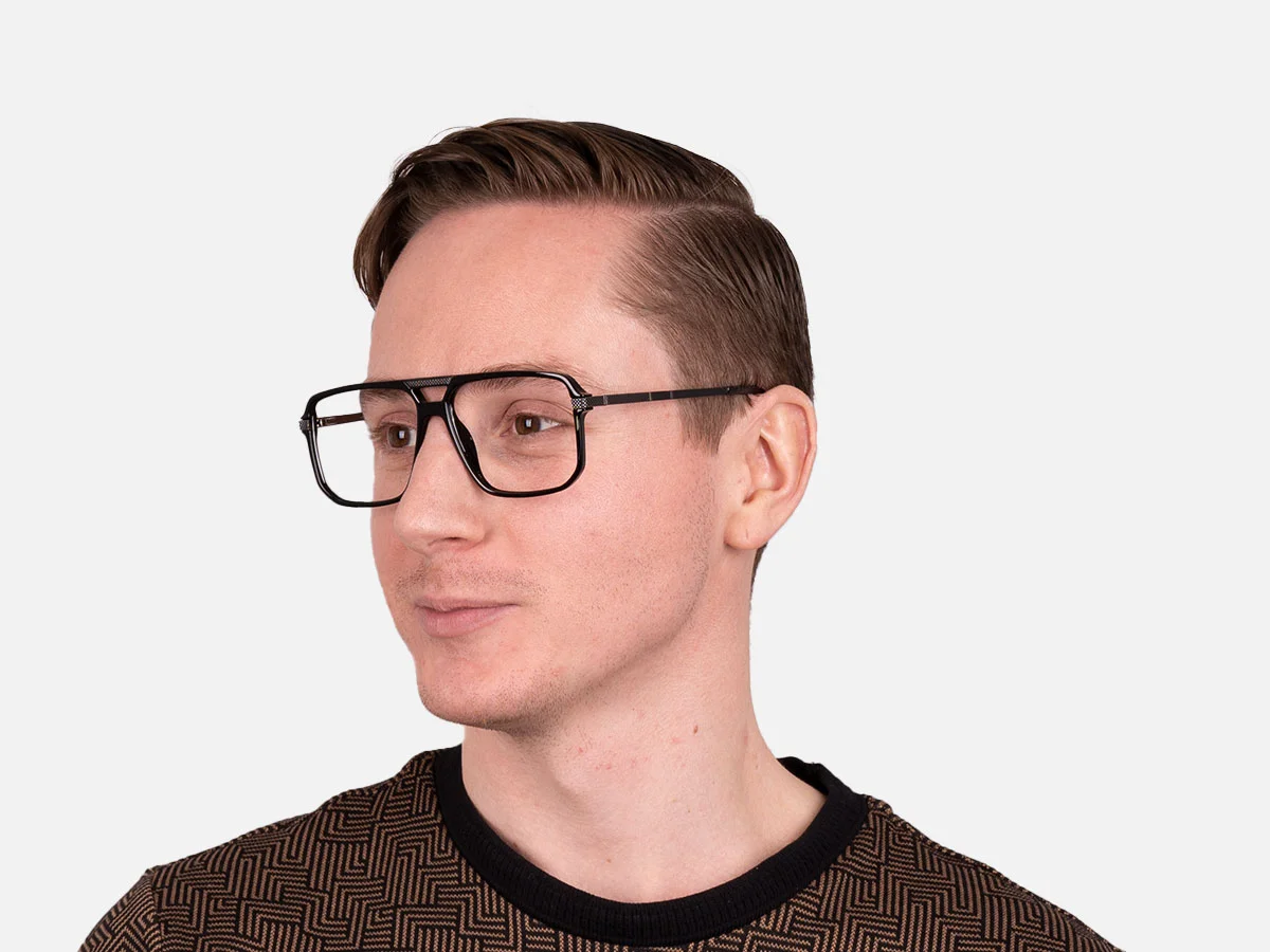 Black Pilot Eyeglasses-7