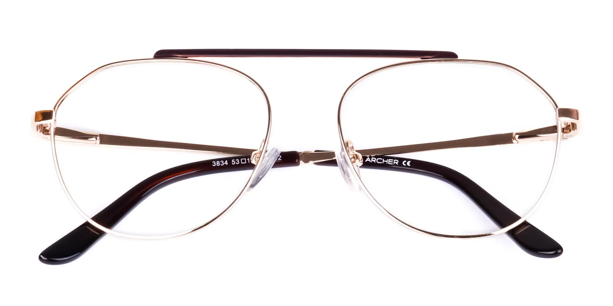 Brown Gold Pilot Glasses-2