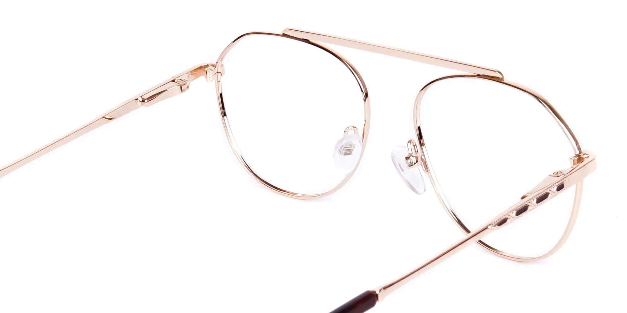 Brown Gold Pilot Glasses-2