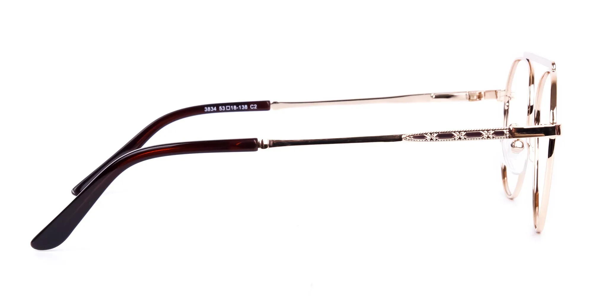 Brown Gold Pilot Glasses-2