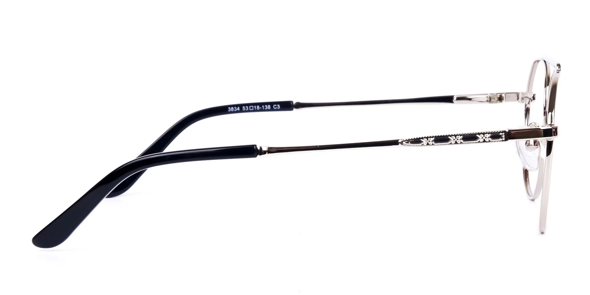 Black Silver Pilot Glasses -2