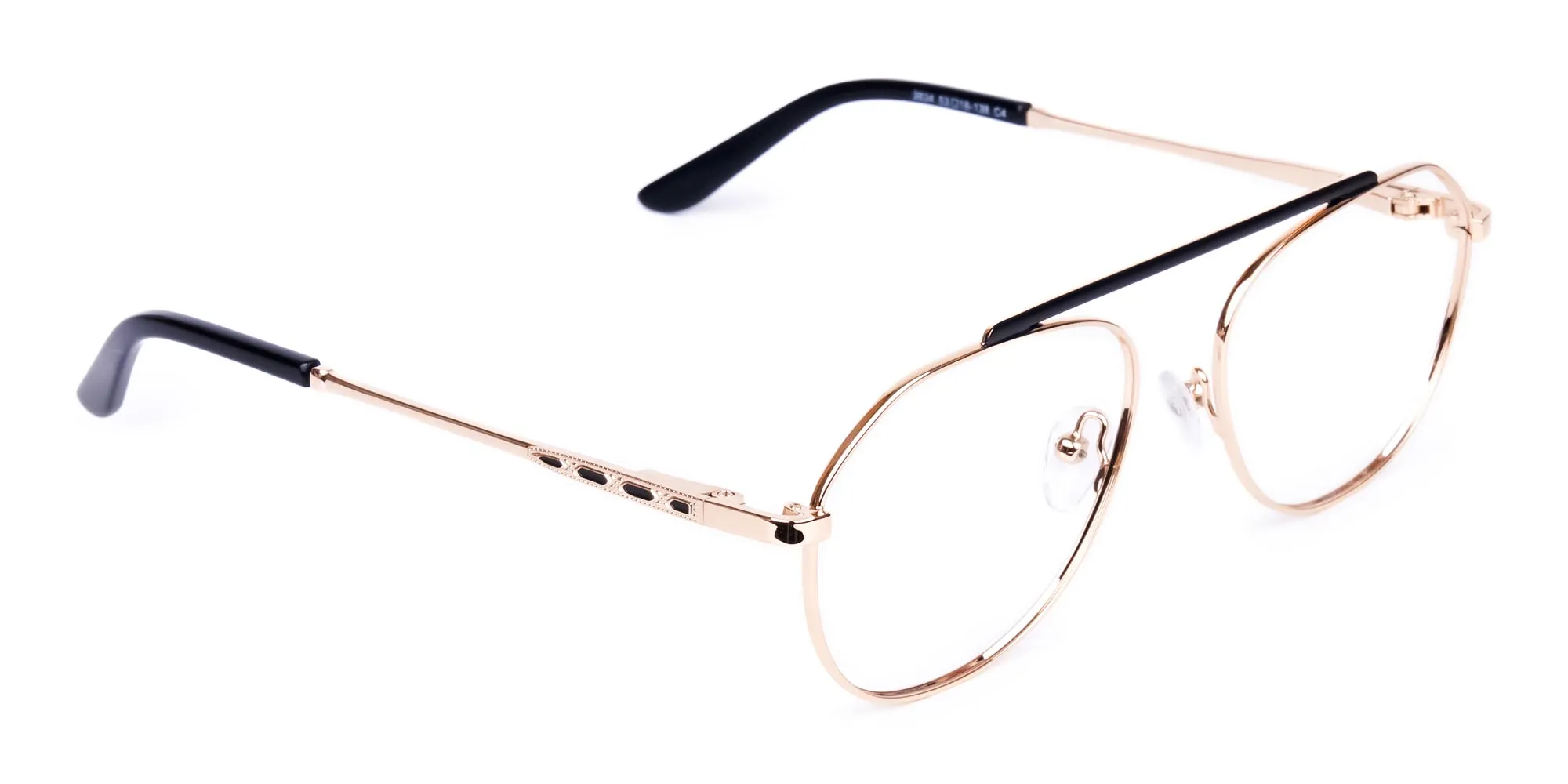 Black and Gold Pilot Glasses-2
