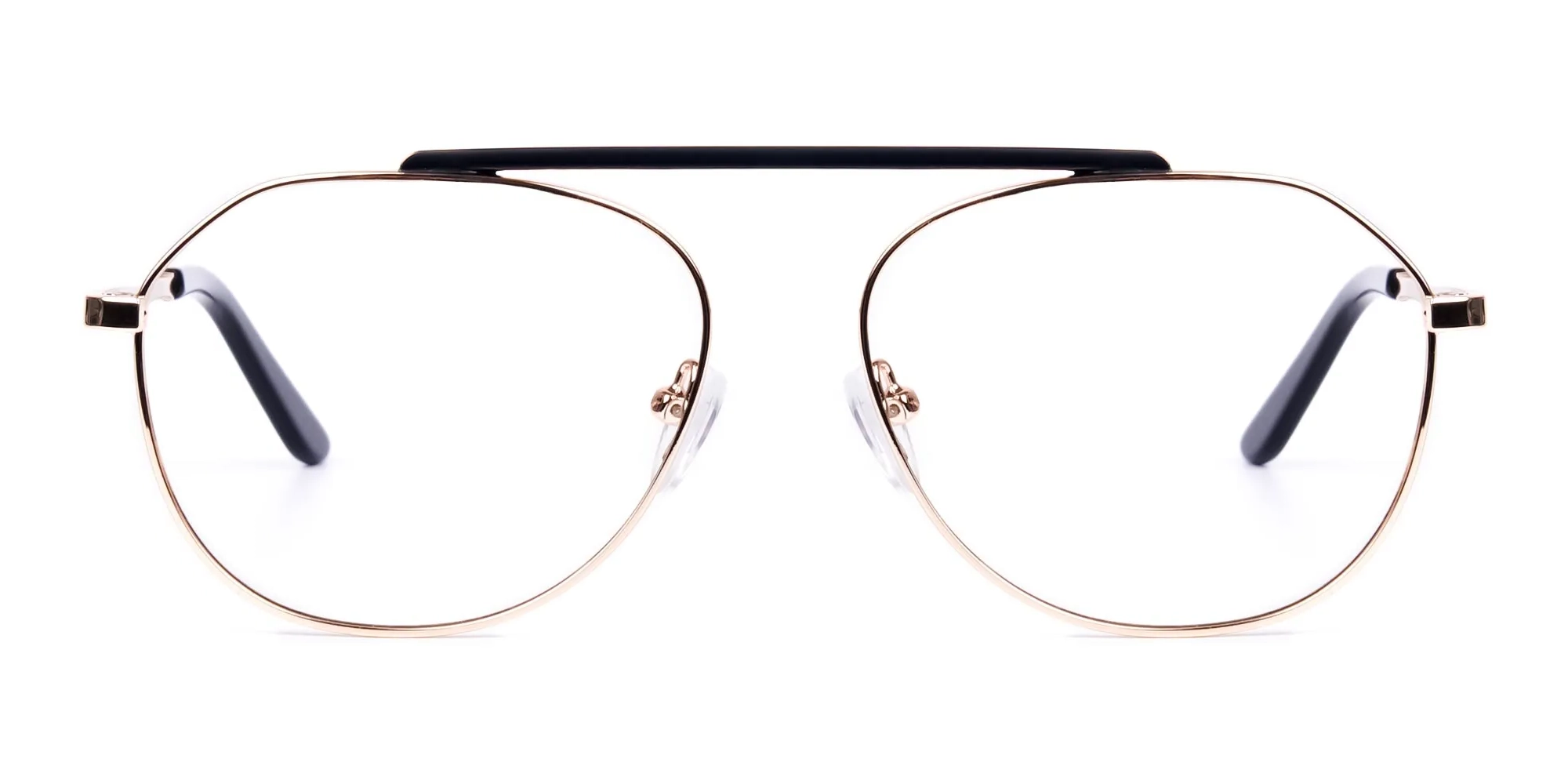 Black and Gold Pilot Glasses-2