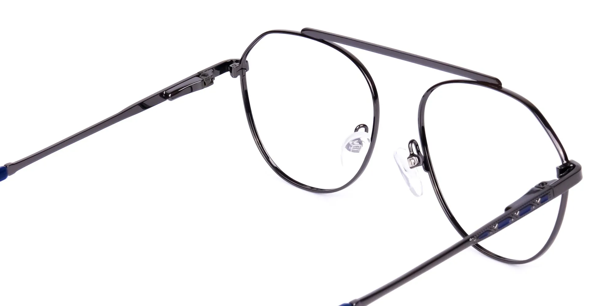 Royal Blue Gunmetal Pilot Glasses-2