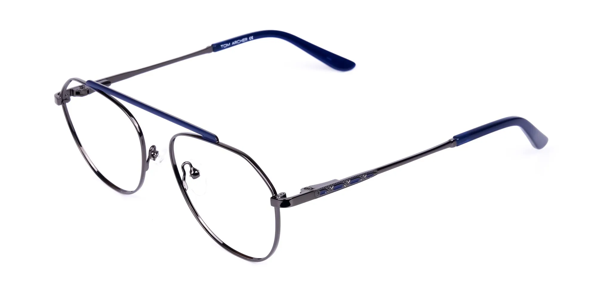 Royal Blue Gunmetal Pilot Glasses-2