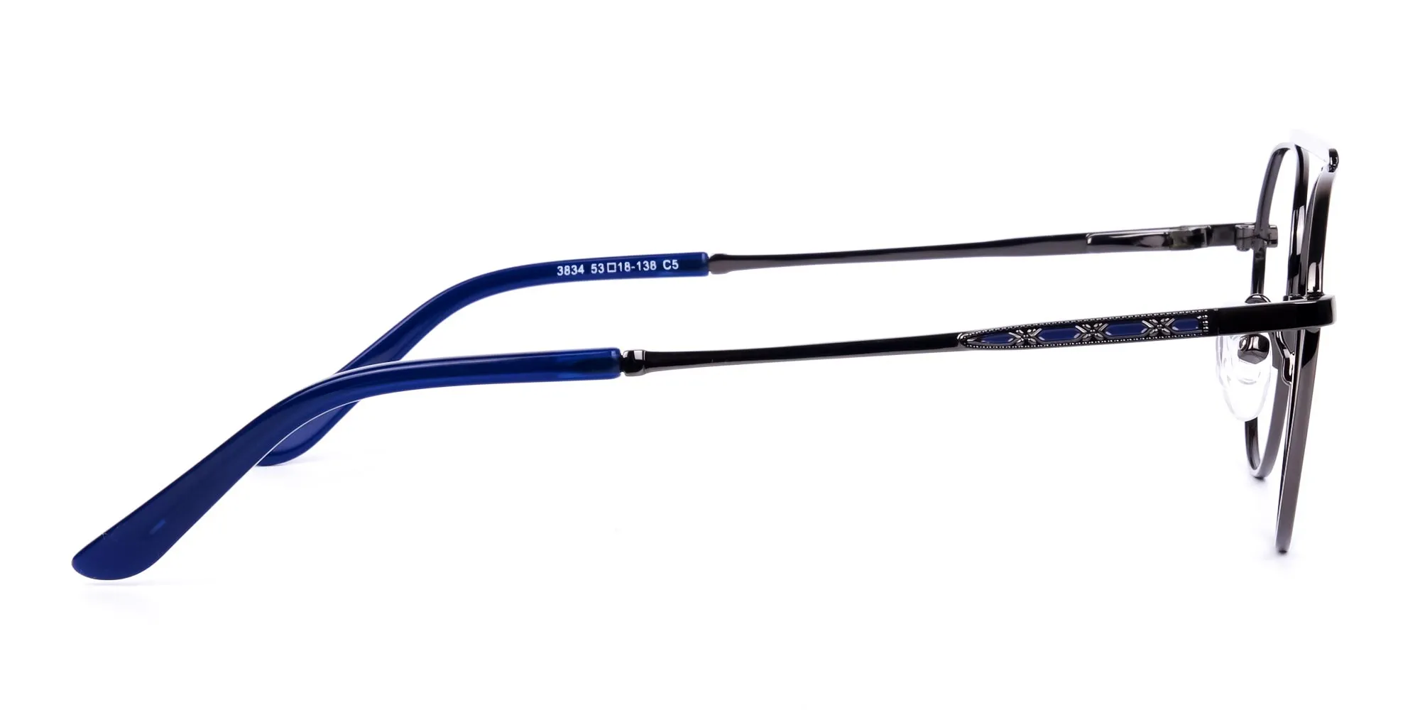 Royal Blue Gunmetal Pilot Glasses-2