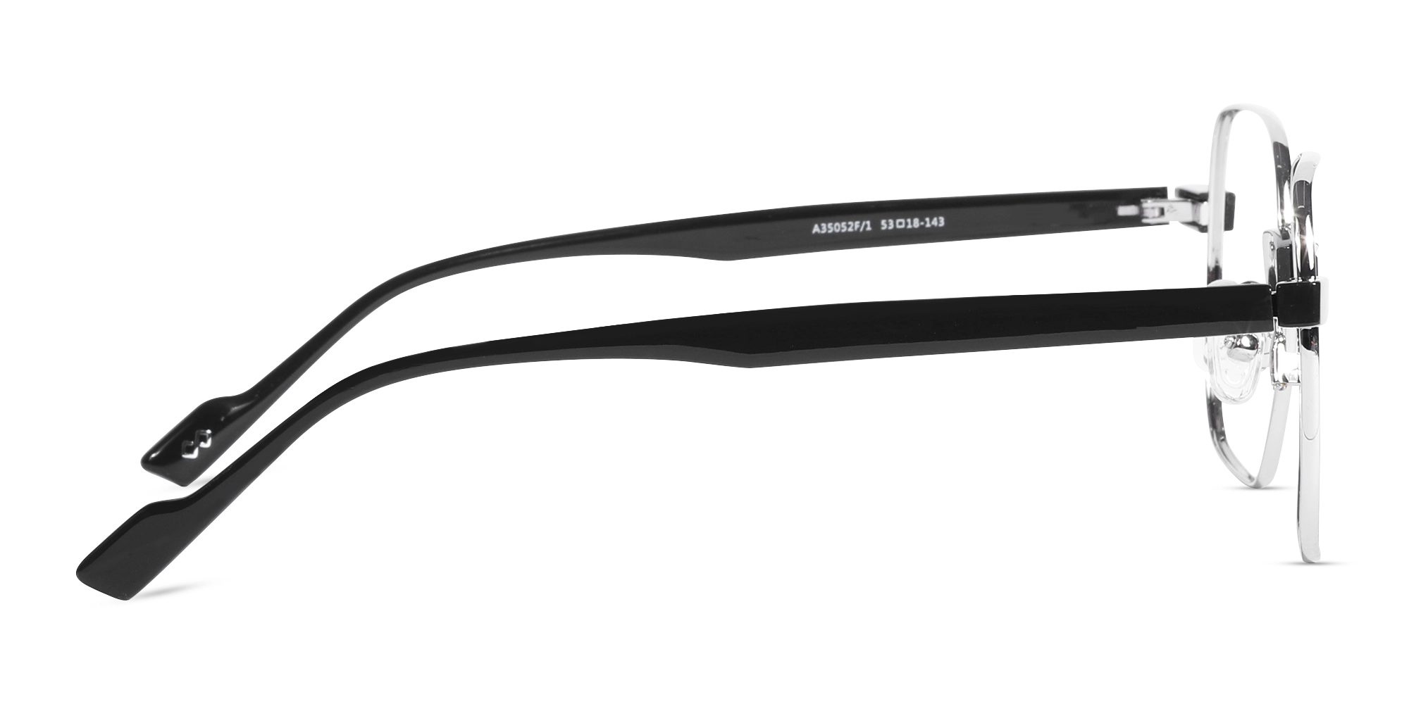 Silver Square Metal Full Rim Eyeglasses-4