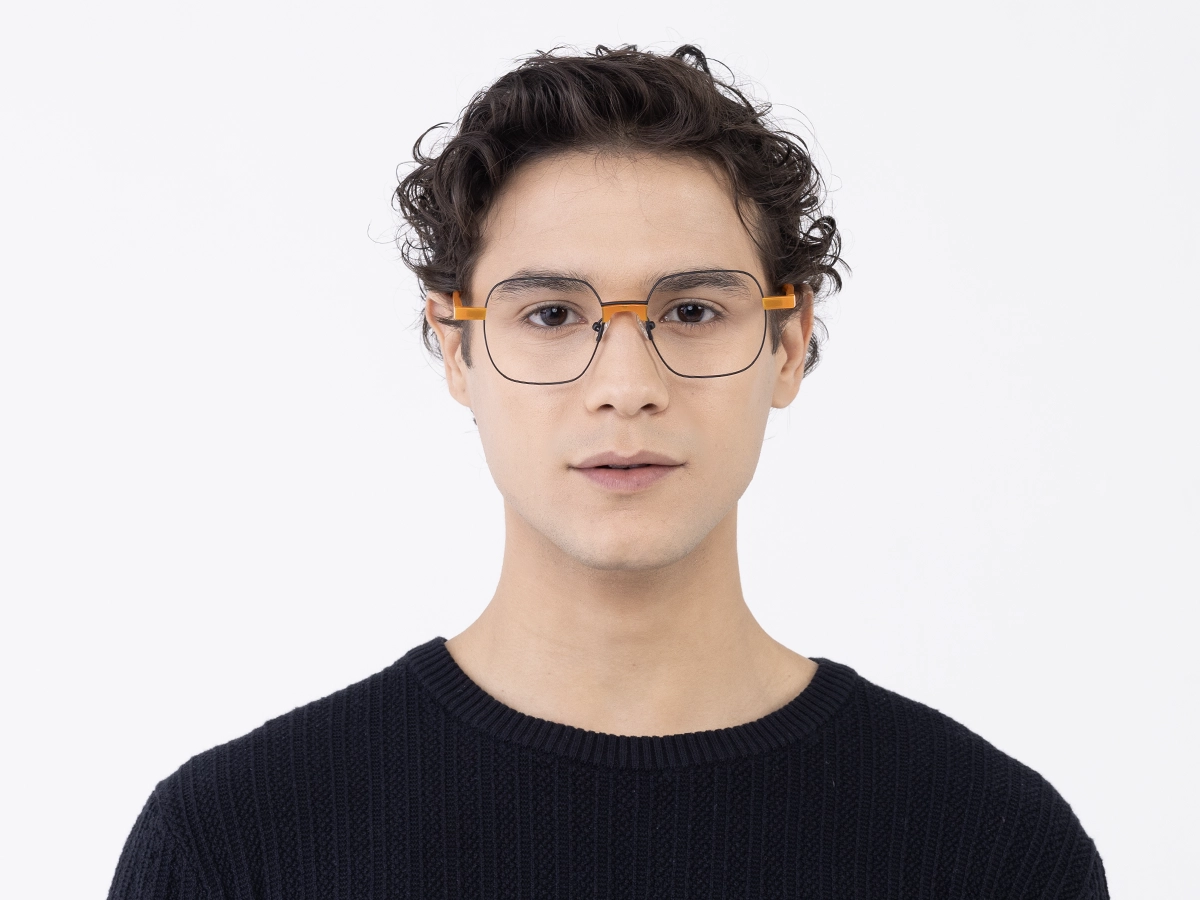 Matte Black Metal Full Rim Glasses 41