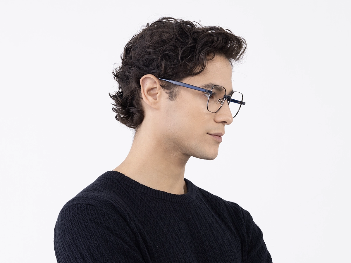 Stylish Gunmetal Square Full Rim Eyeglasses 43