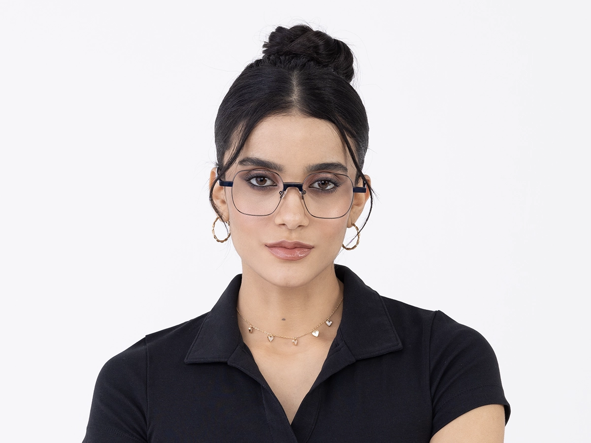 Stylish Gunmetal Square Full Rim Eyeglasses 51