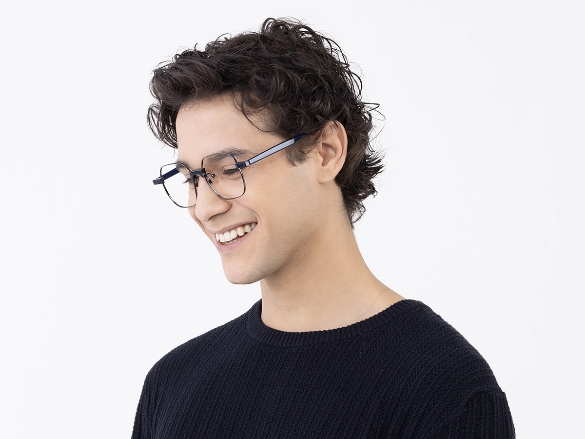 Stylish Gunmetal Square Full Rim Eyeglasses 42