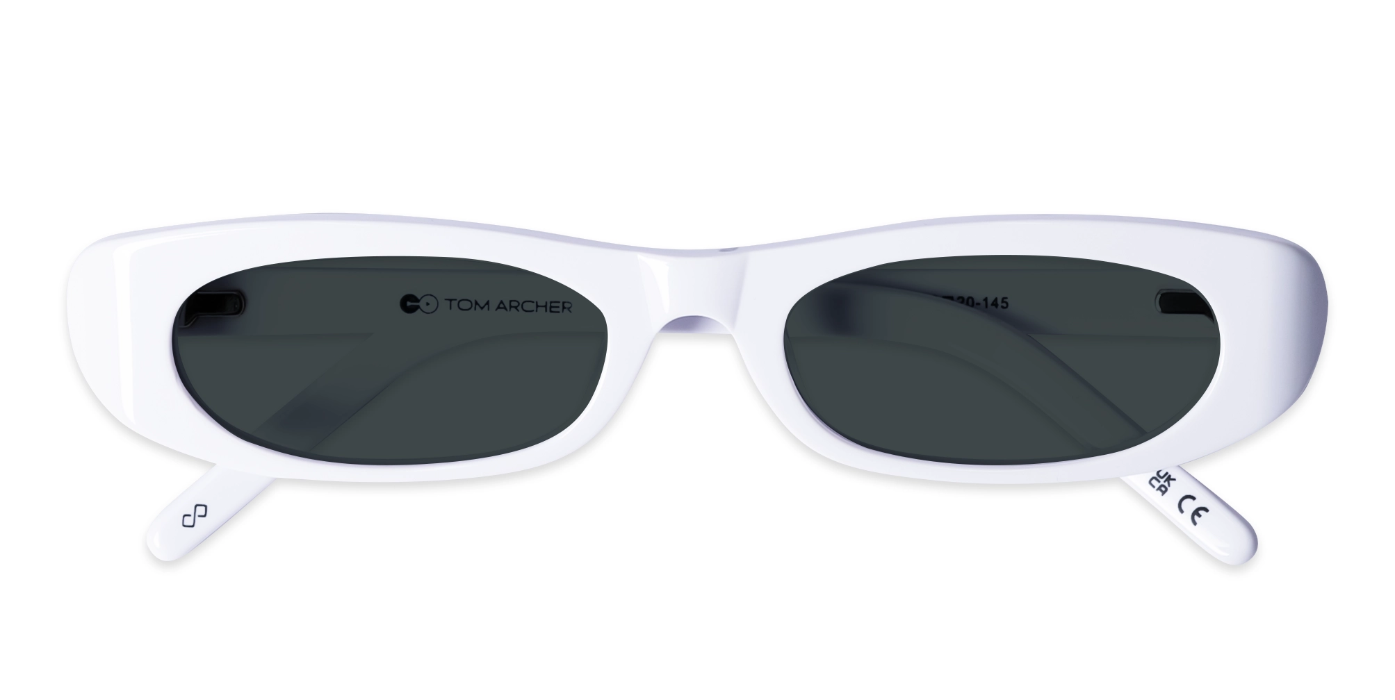White Full Rim Rectangle Sunglasses 6