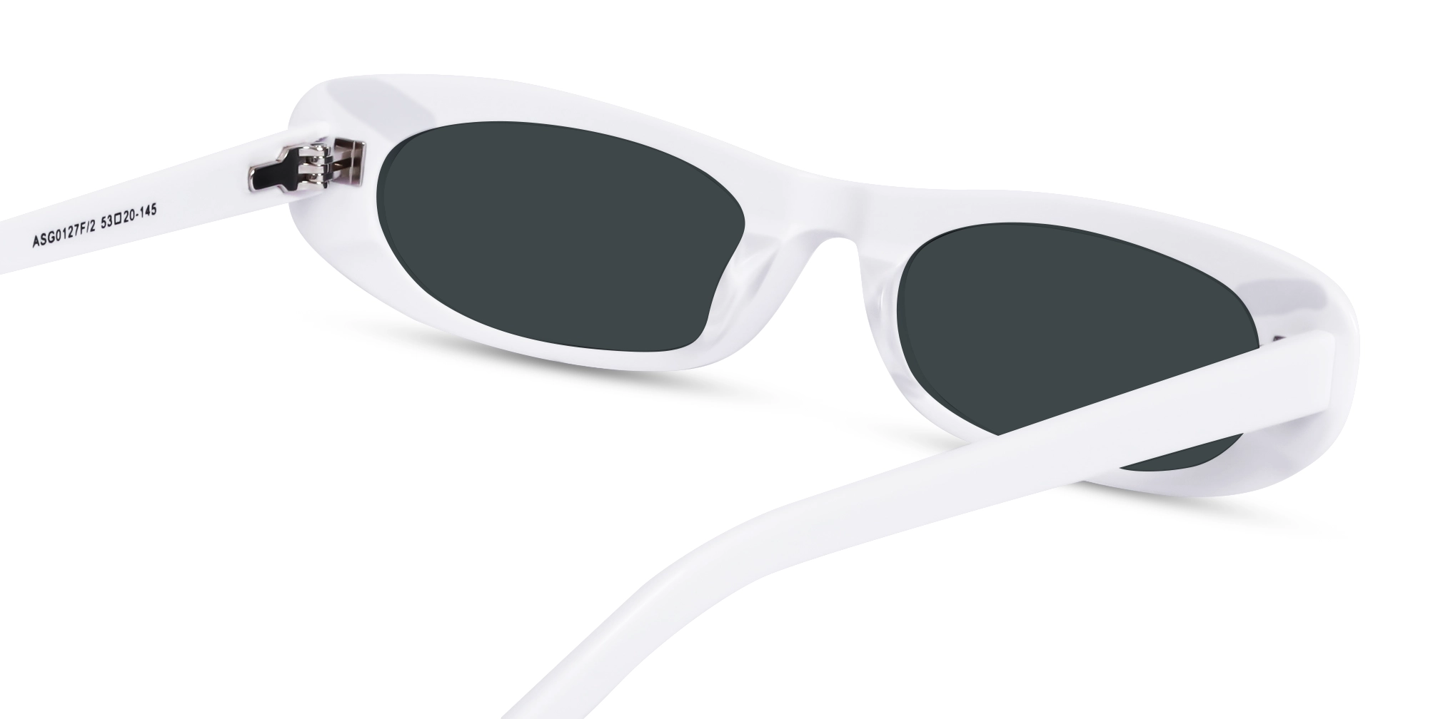 White Full Rim Rectangle Sunglasses 5