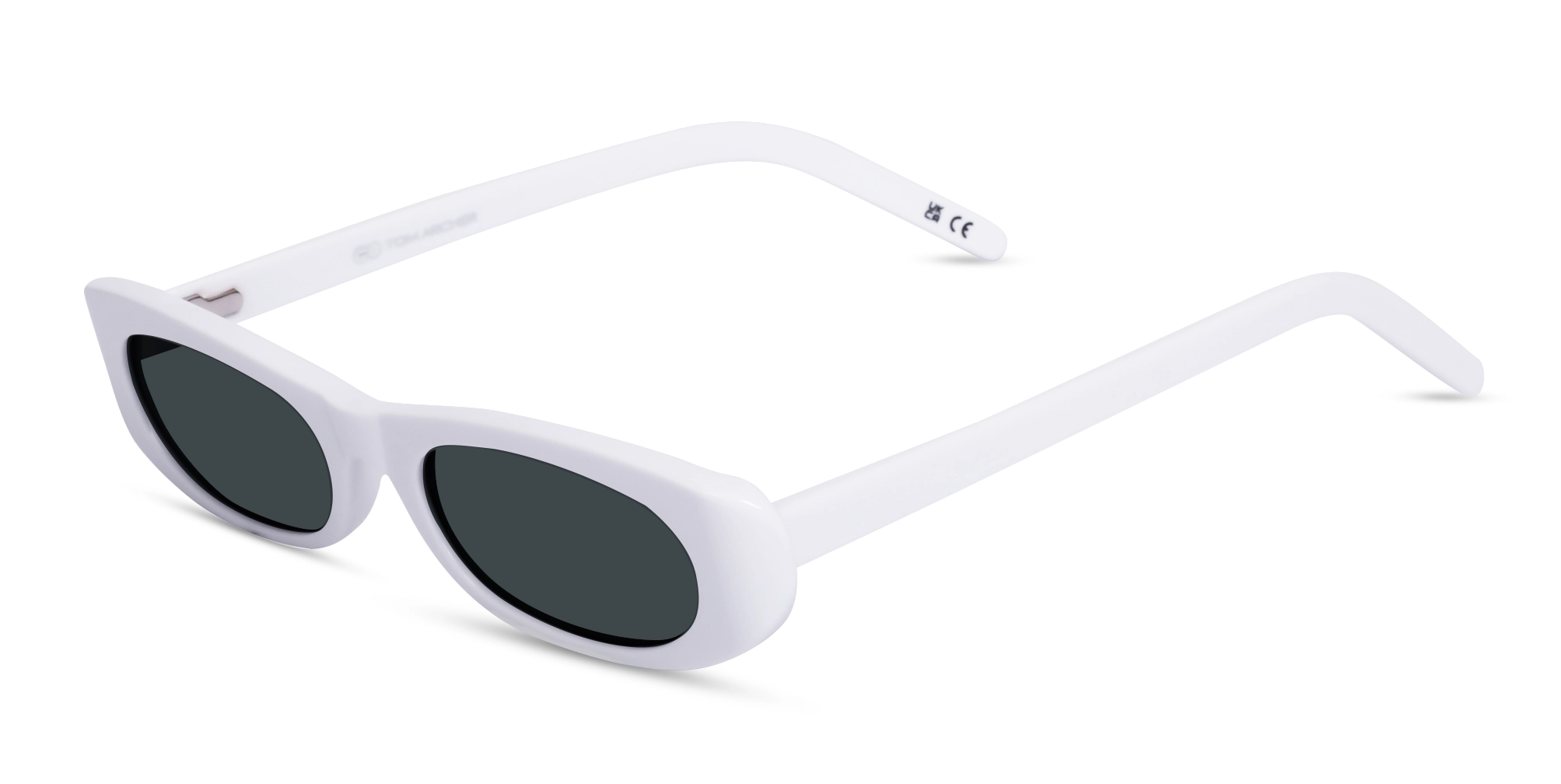 White Full Rim Rectangle Sunglasses 3