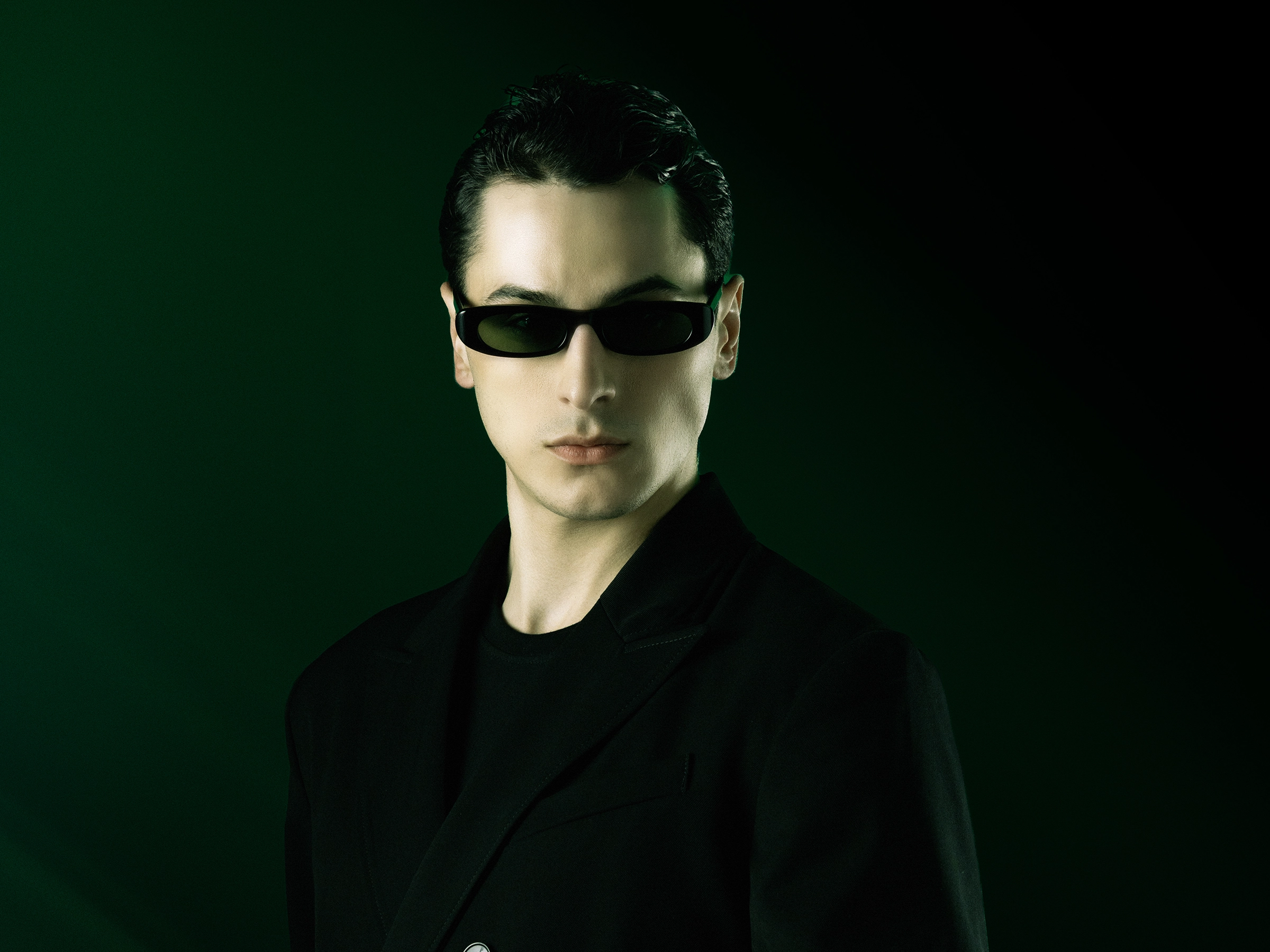 Black Oval Rectangle Full Rim Sunglasses 41