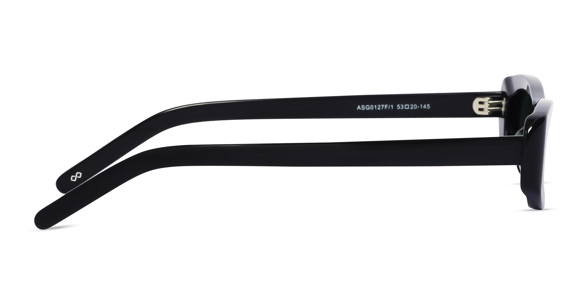 Black Oval Rectangle Full Rim Sunglasses 4