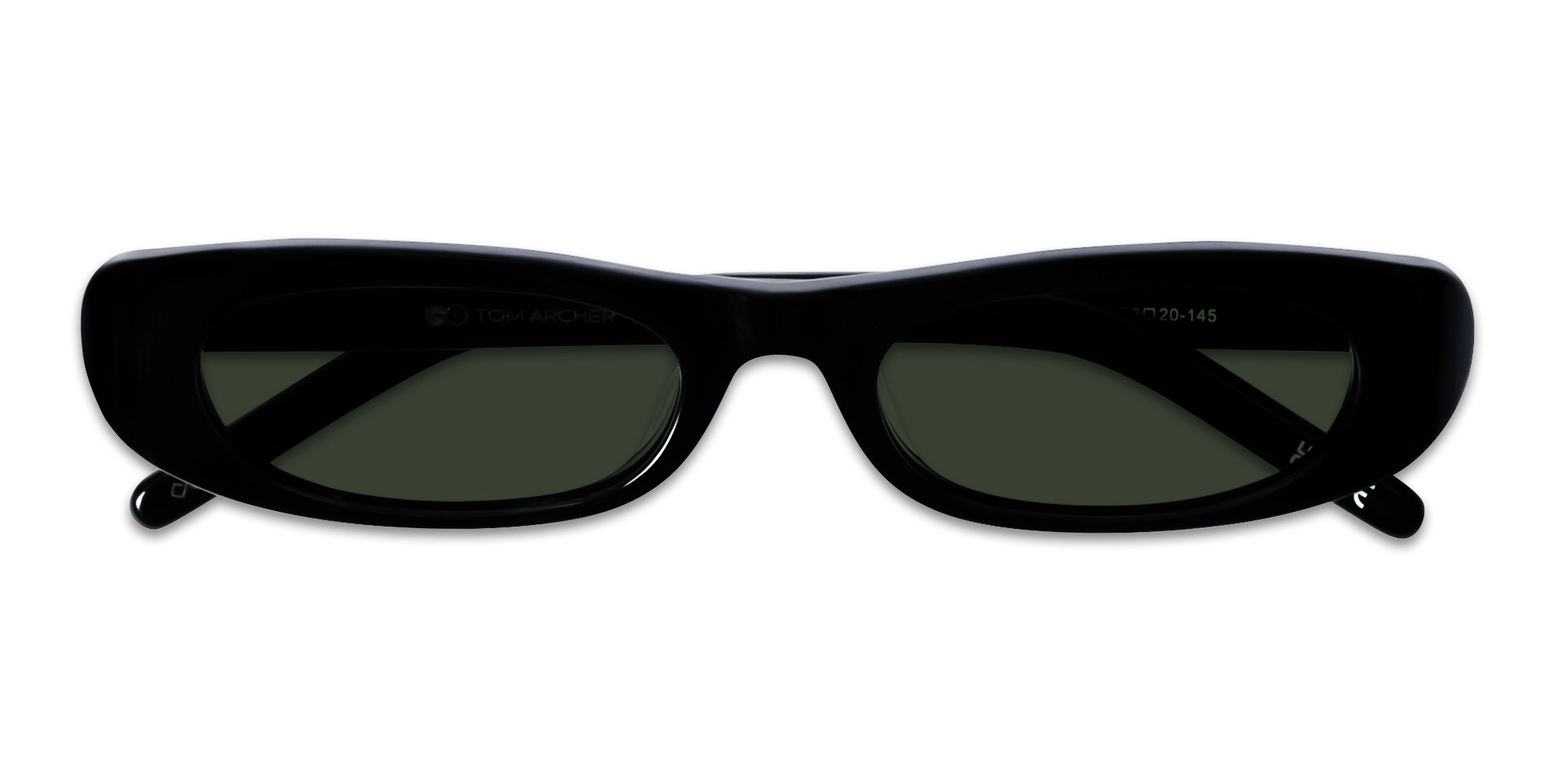 Black Oval Rectangle Full Rim Sunglasses 6