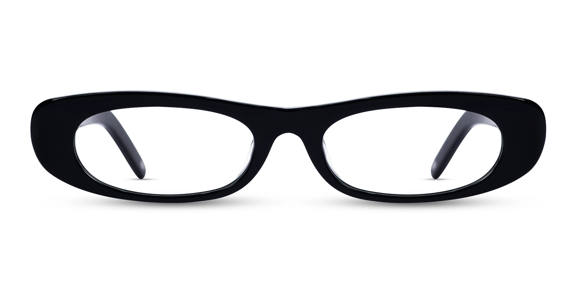 Black Oval Rectangle Full-Rim Glasses