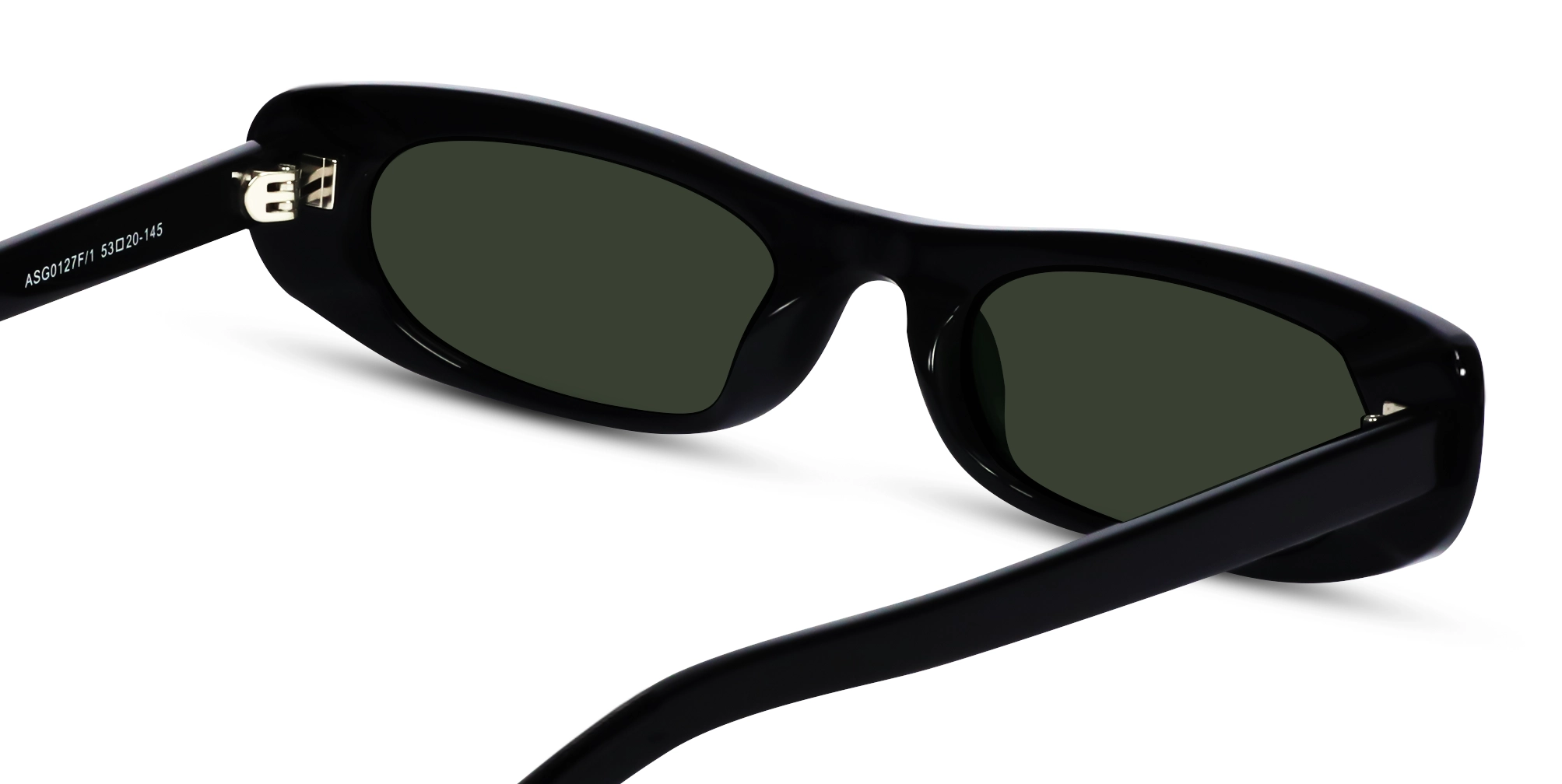 Black Oval Rectangle Full Rim Sunglasses 5