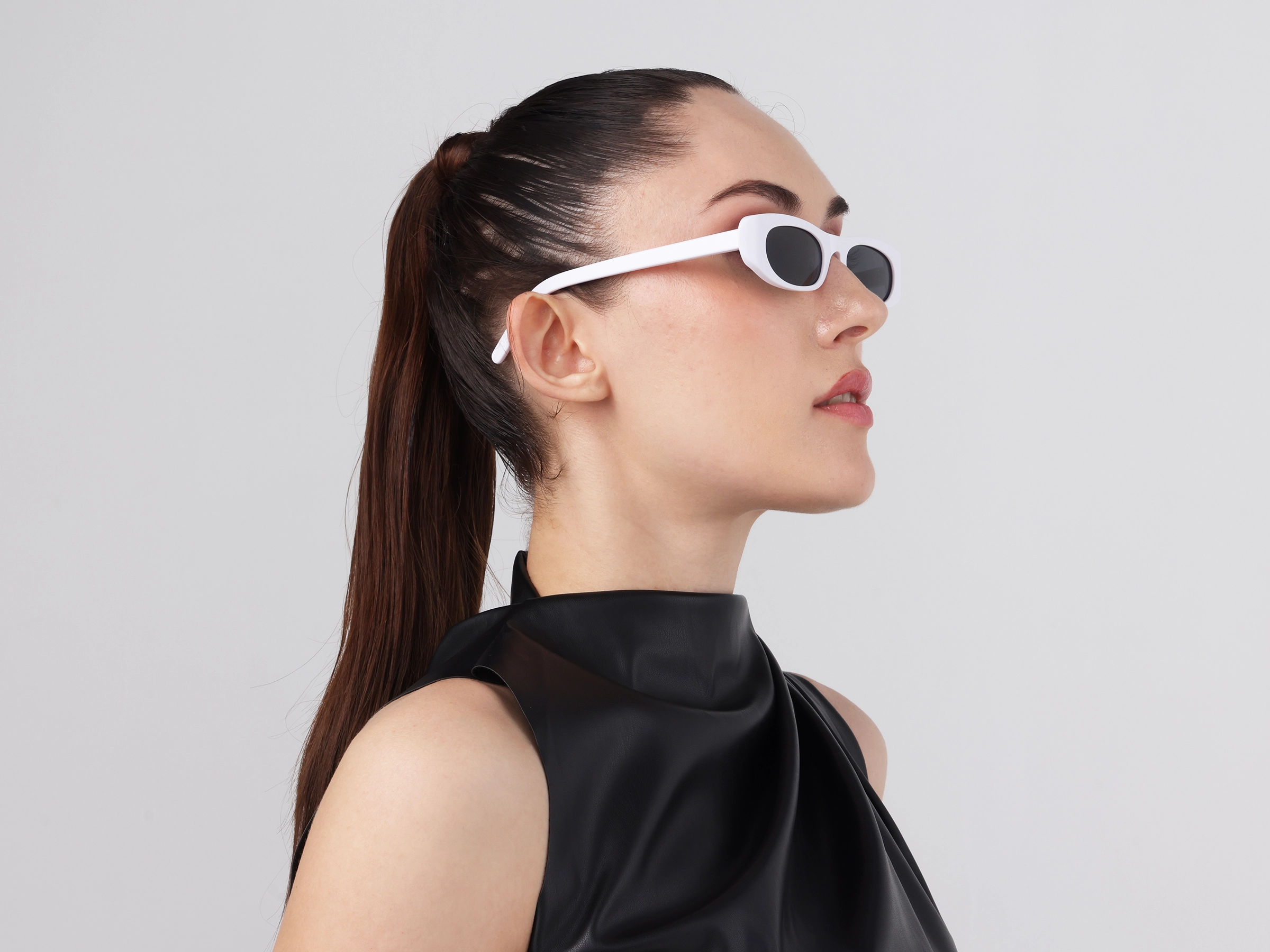 White Full Rim Rectangle Sunglasses13