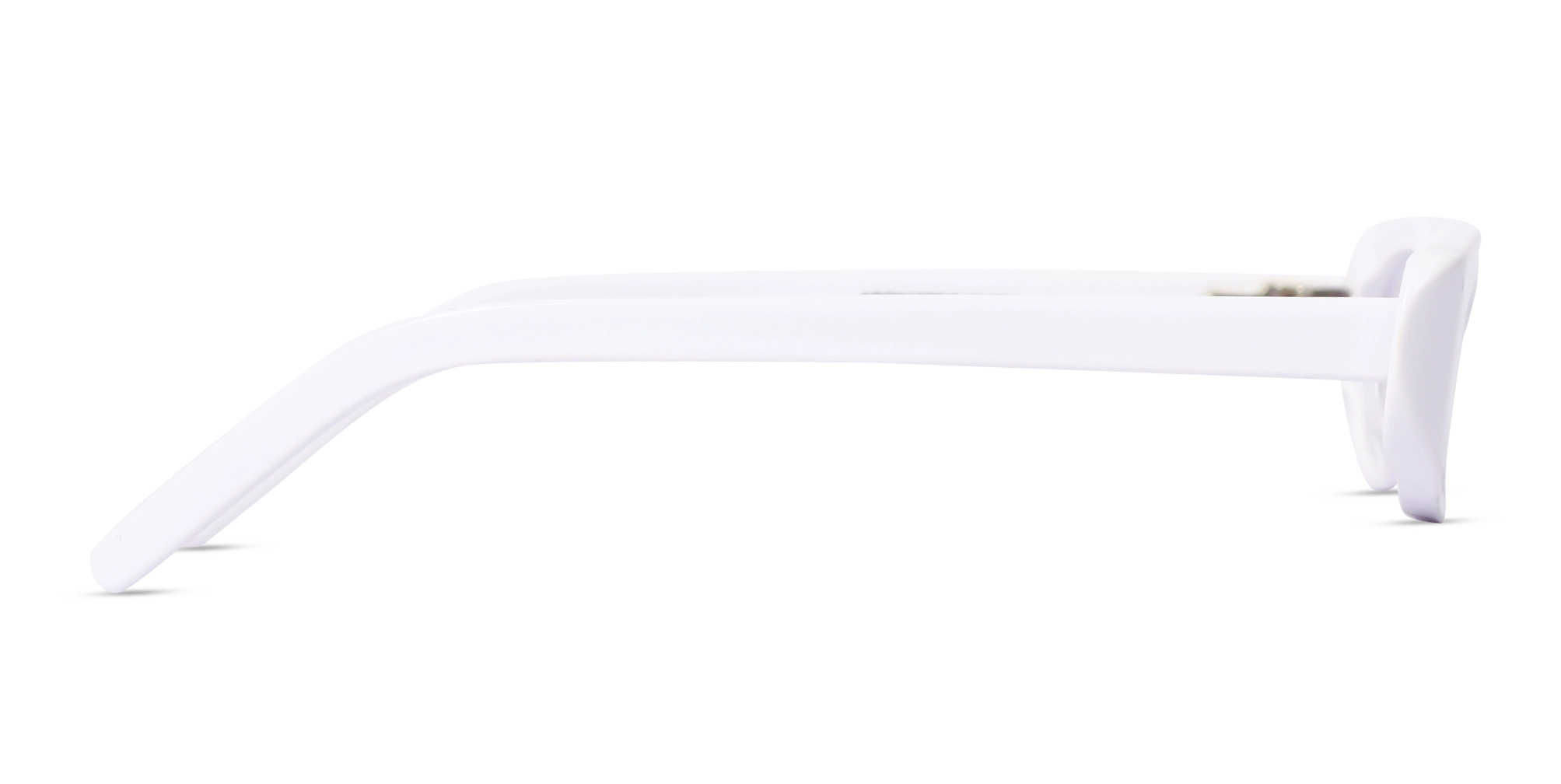 White Rectangle Oval Full-Rim Glasses