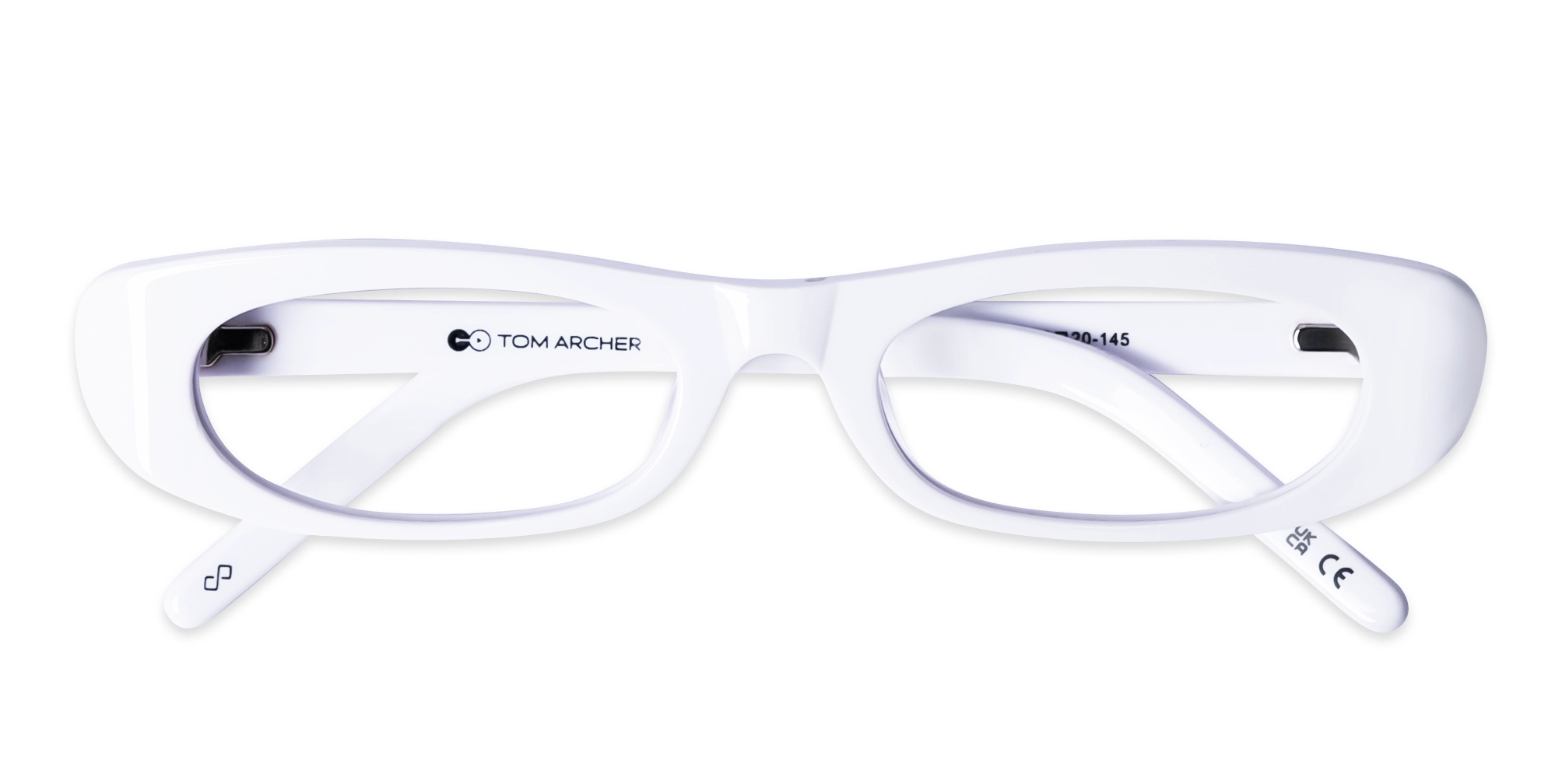 White Rectangle Oval Full-Rim Glasses
