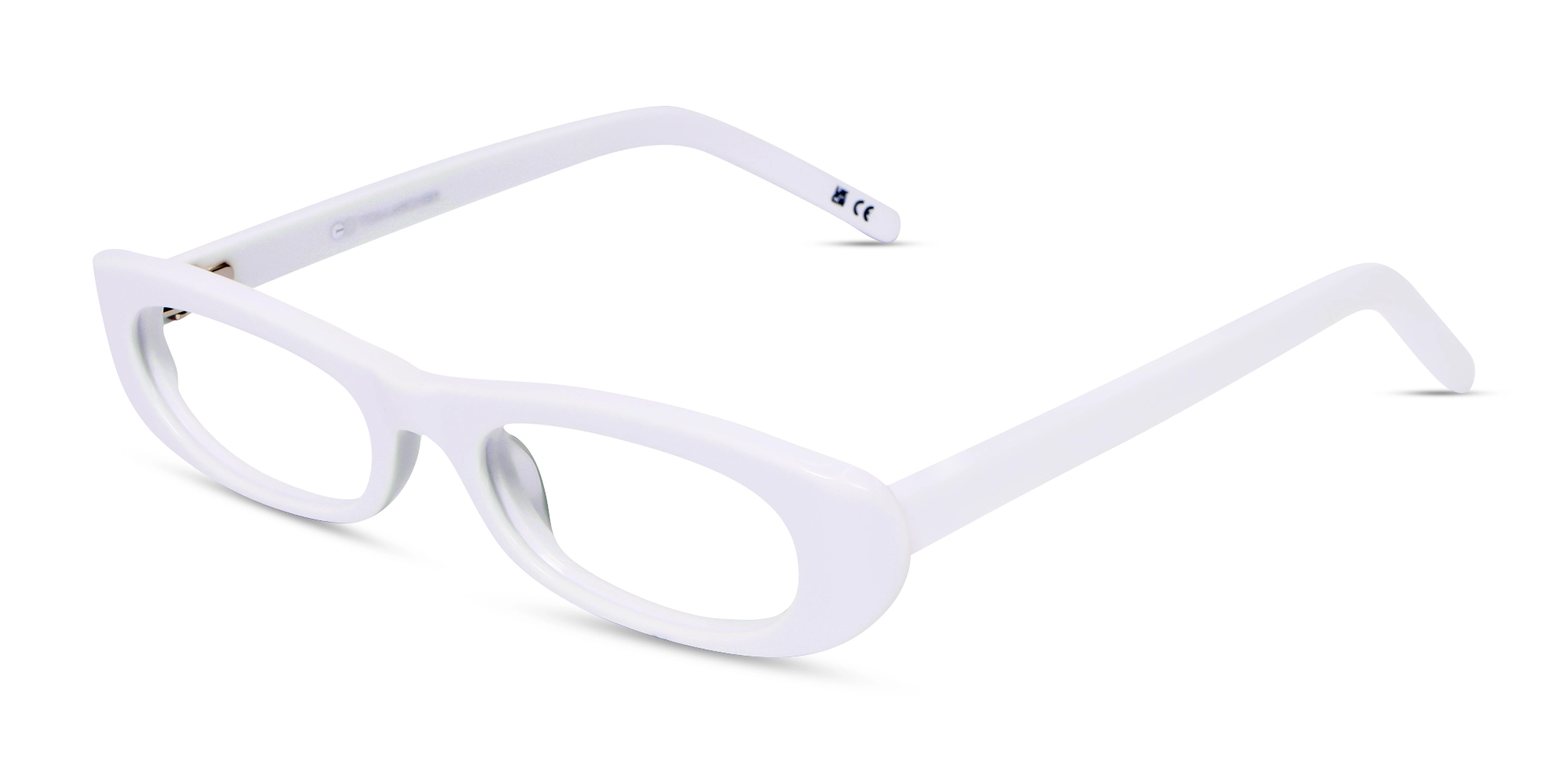 White Rectangle Oval Full-Rim Glasses