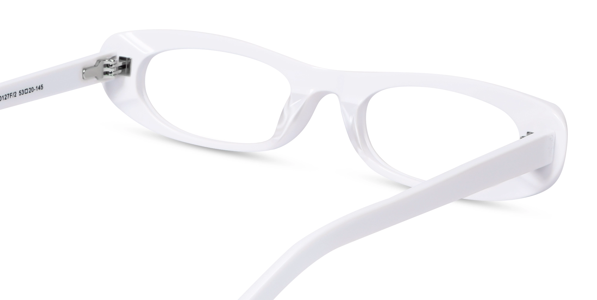 White Rectangle Oval Full-Rim Glasses