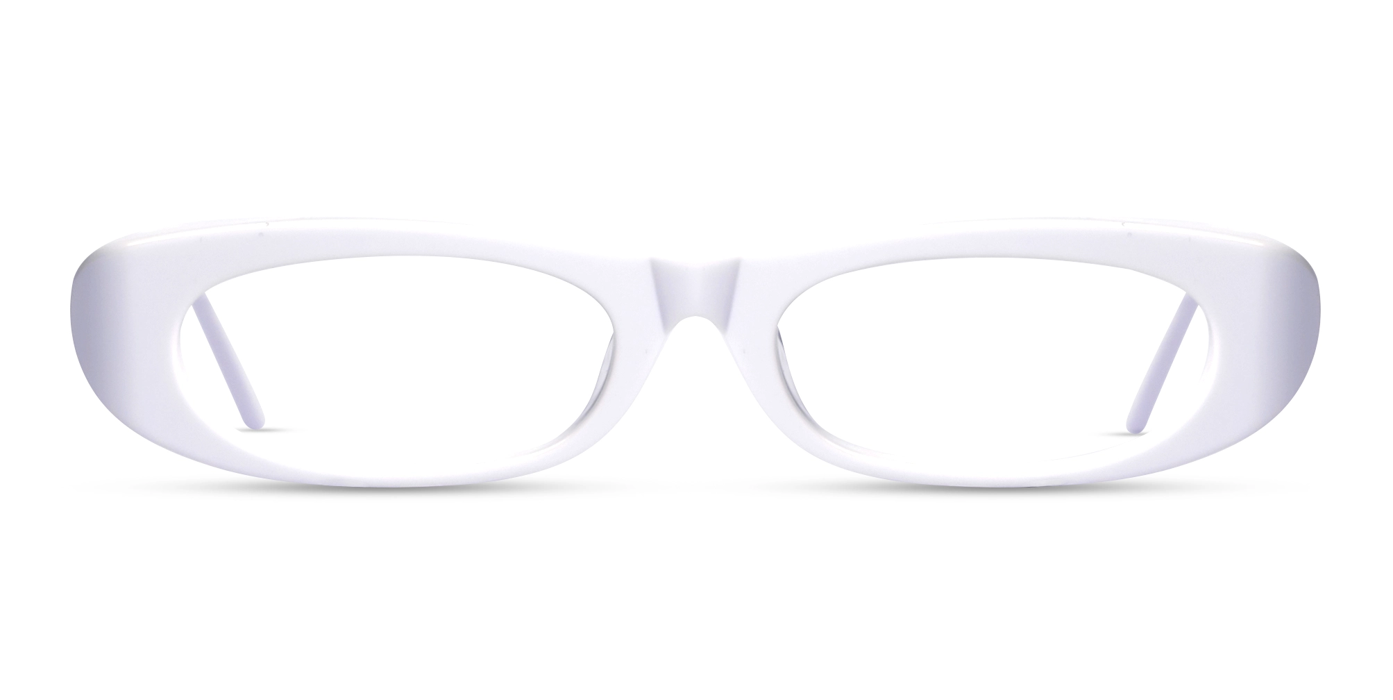 White Rectangle Oval Full-Rim Glasses White Rectangle Oval Full-Rim Glasses