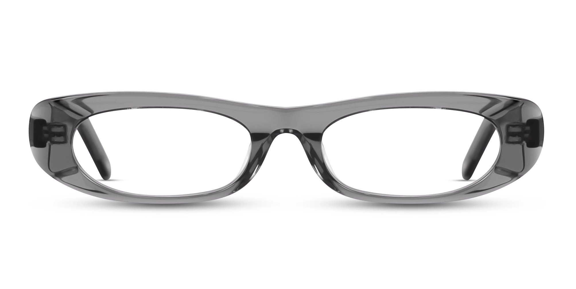 Crystal Steel Grey Rectangle Oval Glasses Crystal Steel Grey Rectangle Oval Glasses