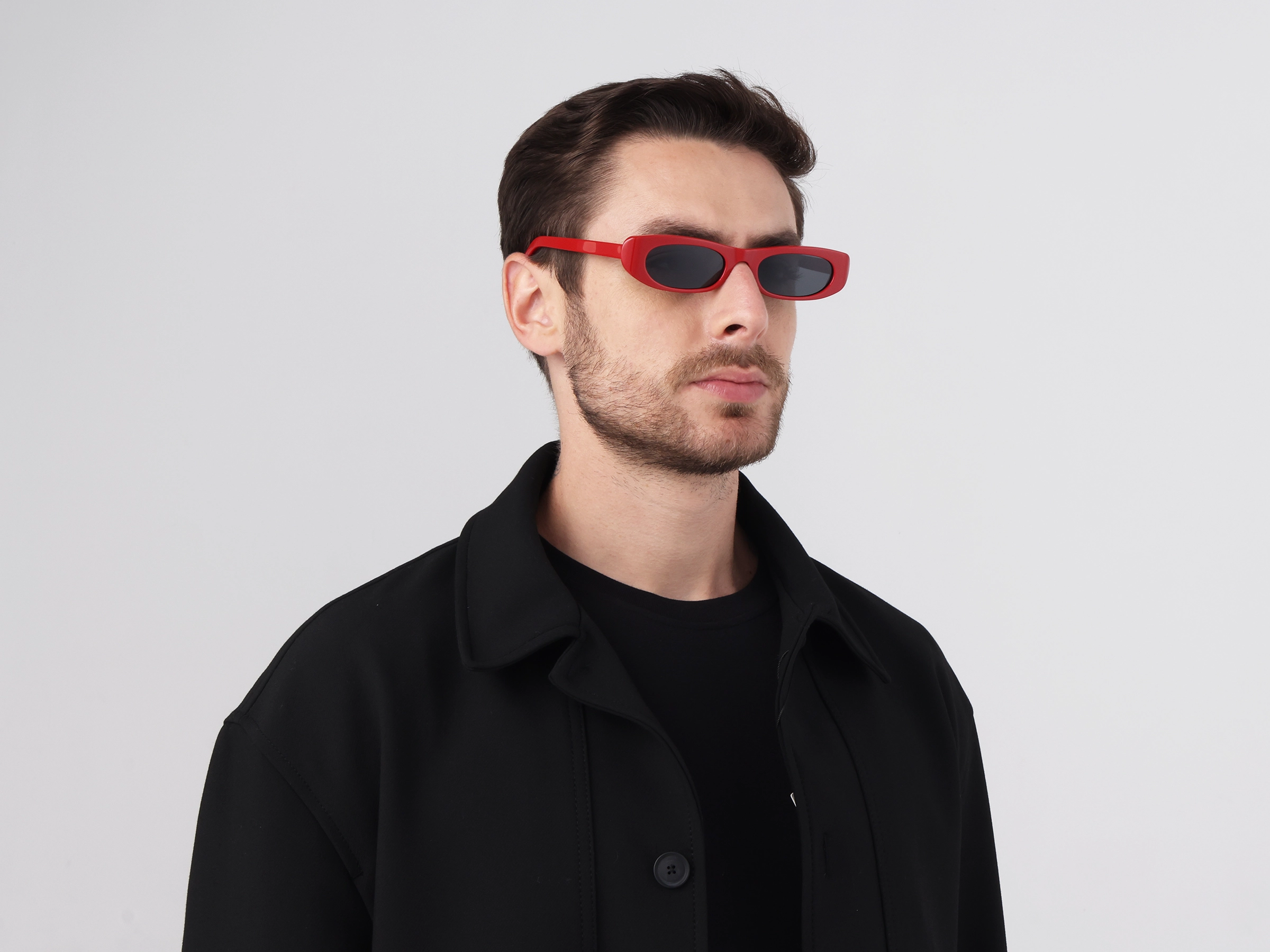 Maroon Red Rectangle Sunglasses 1