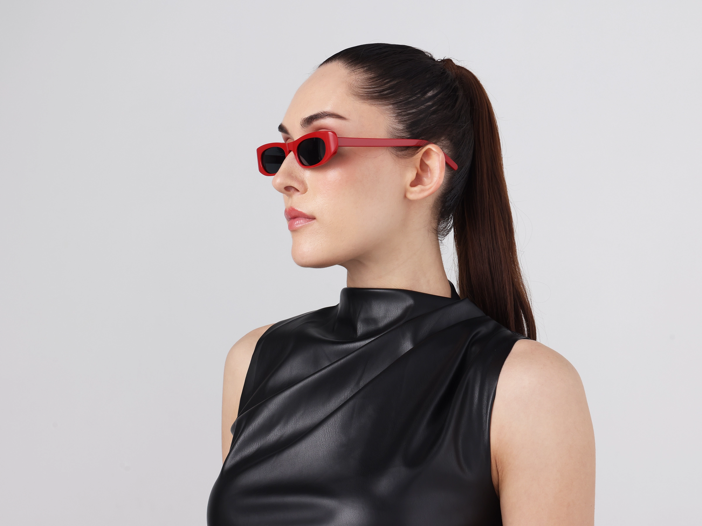 Maroon Red Rectangle Sunglasses 11