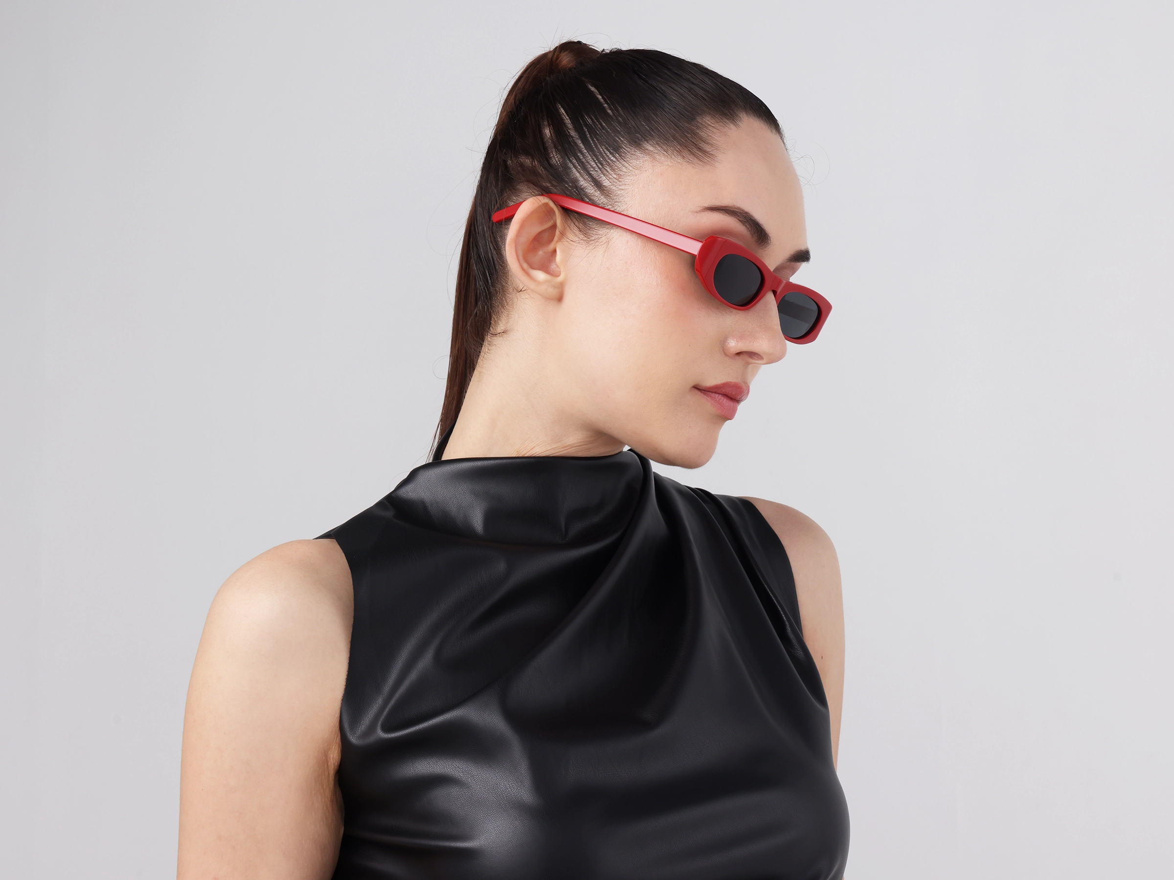 Maroon Red Rectangle Sunglasses 12