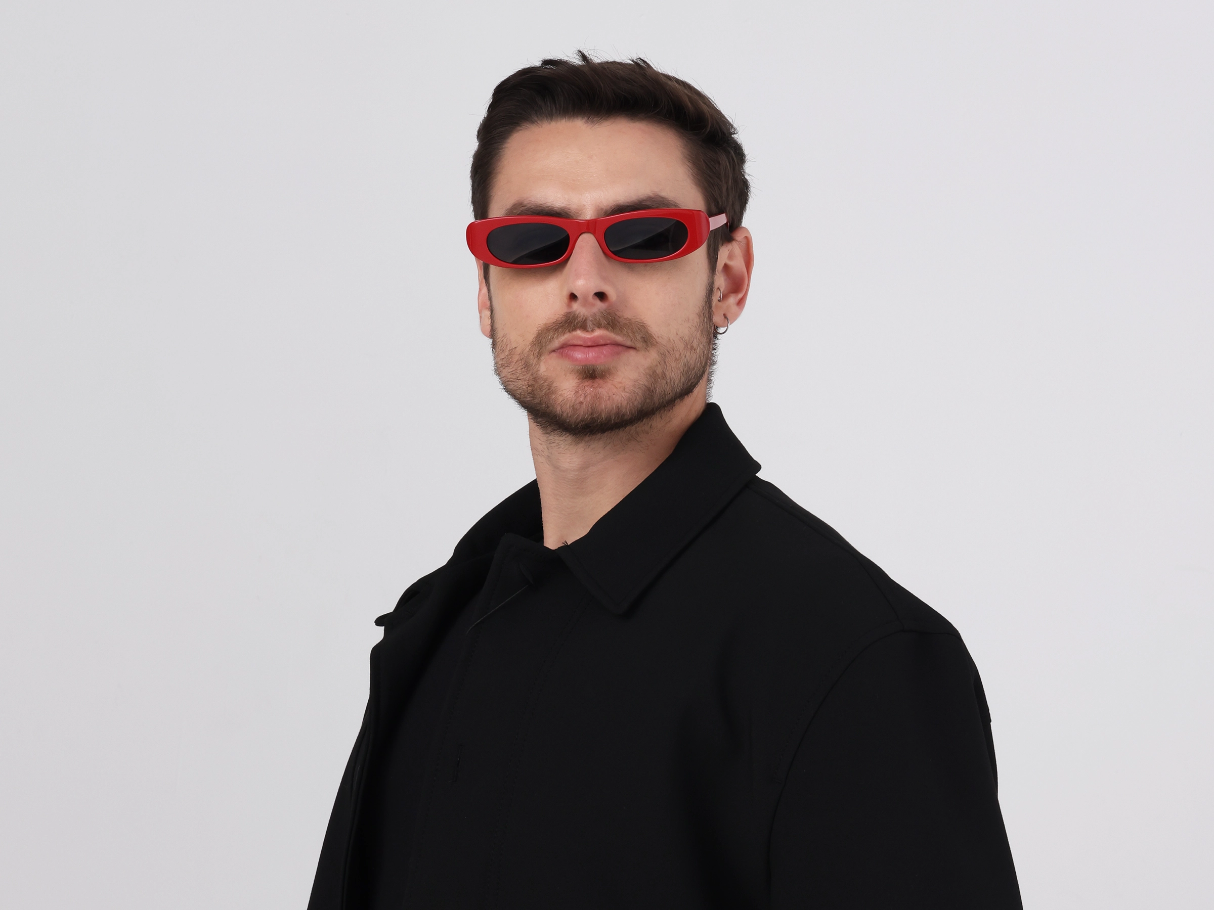 Maroon Red Rectangle Sunglasses 2