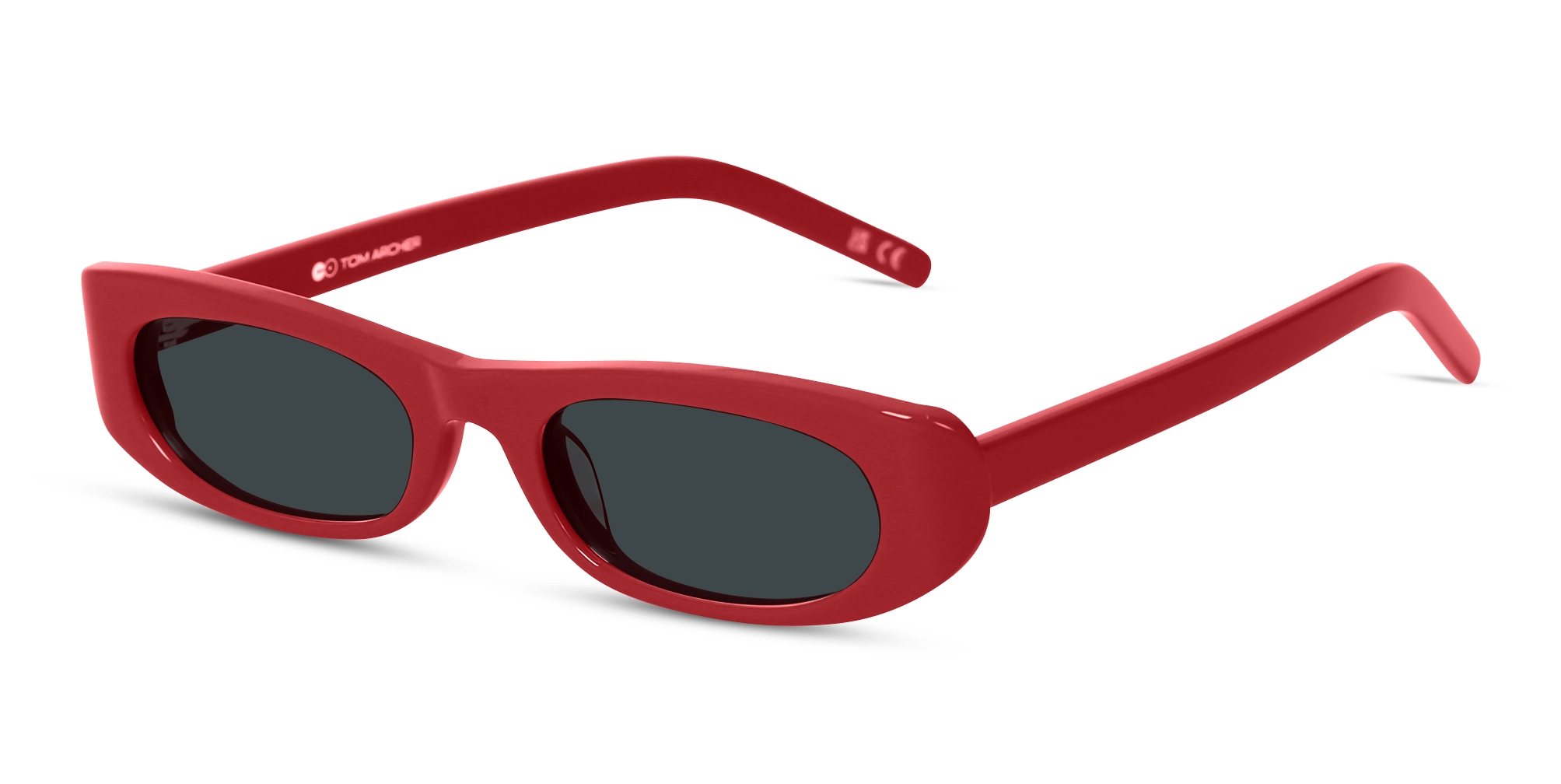 Maroon Red Rectangle Sunglasses 3