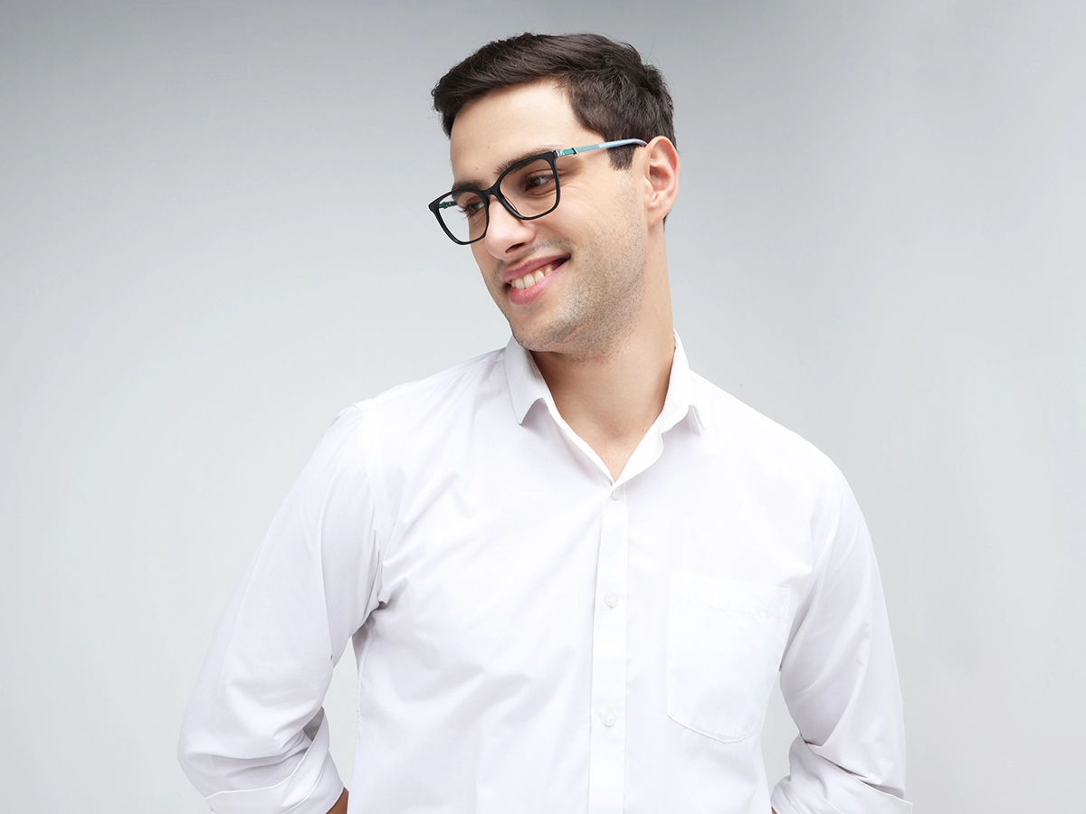 Black Square Cateye Acetate Eyeglasses 42