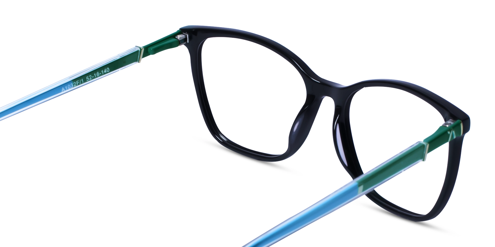 Black Square Cateye Acetate Eyeglasses 5