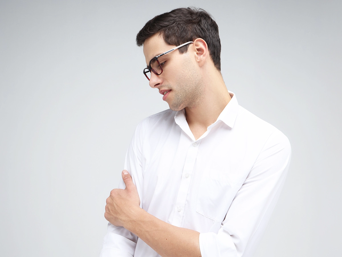 Dark Red Square Cateye Acetate Eyeglasses 42