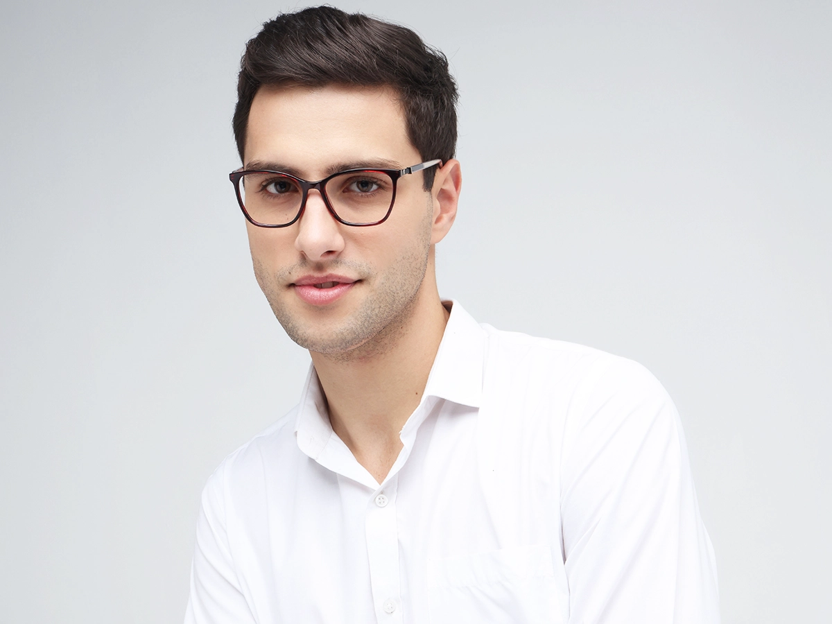 Dark Red Square Cateye Acetate Eyeglasses 41