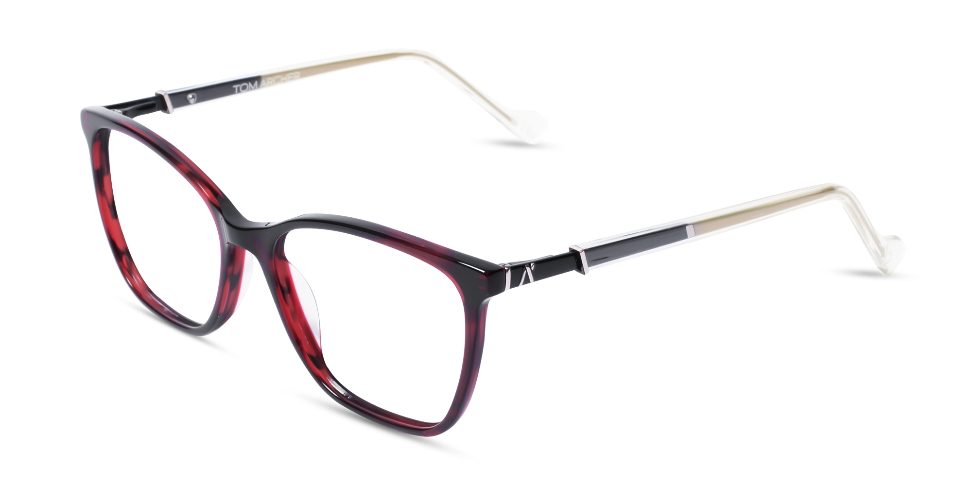 Dark Red Square Cateye Acetate Eyeglasses 3