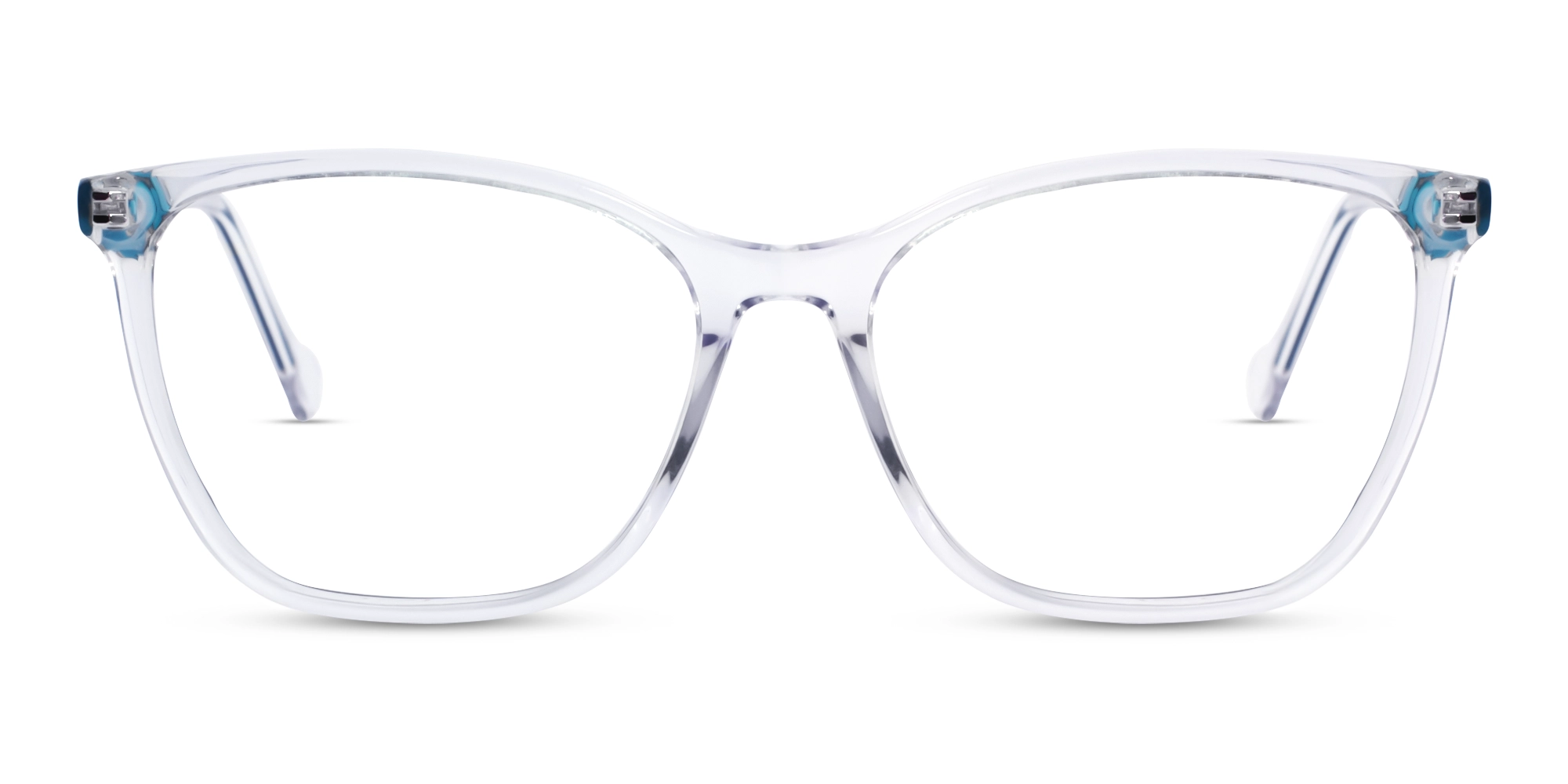Crystal Clear Square Cateye Acetate Glasses 1