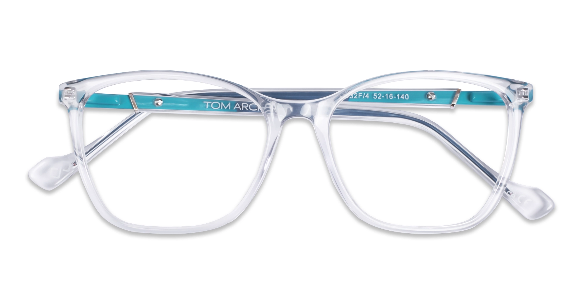 Crystal Clear Square Cateye Acetate Glasses 6