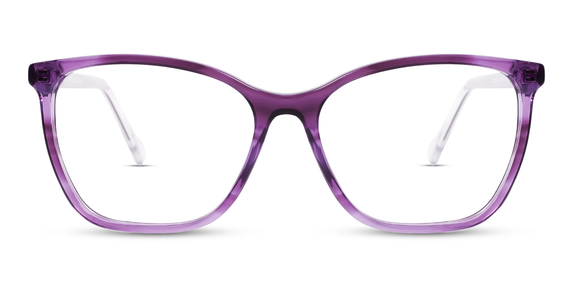Crystal Purple Square Cateye Acetate Glasses 1