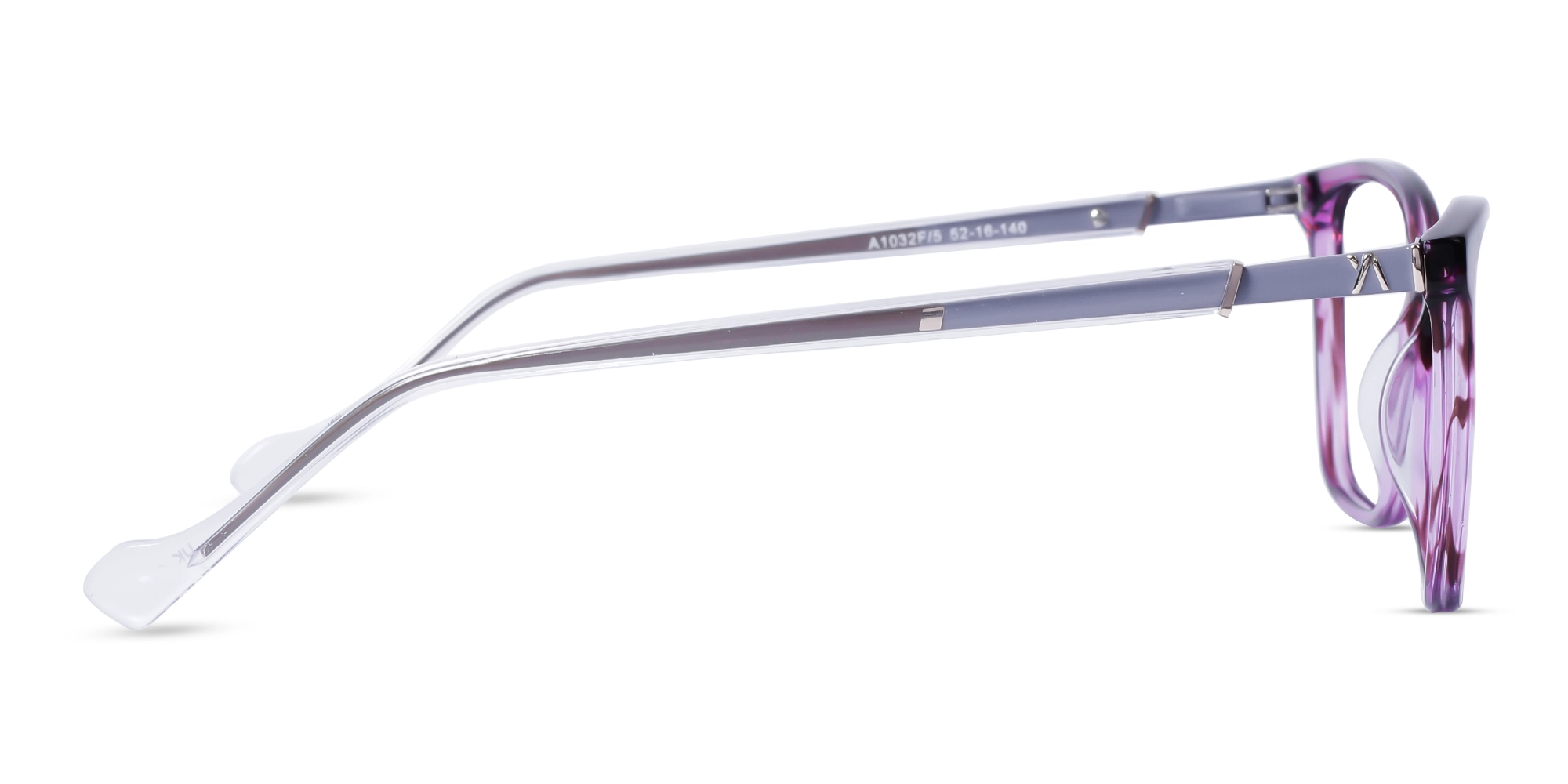 Crystal Purple Square Cateye Acetate Glasses 4