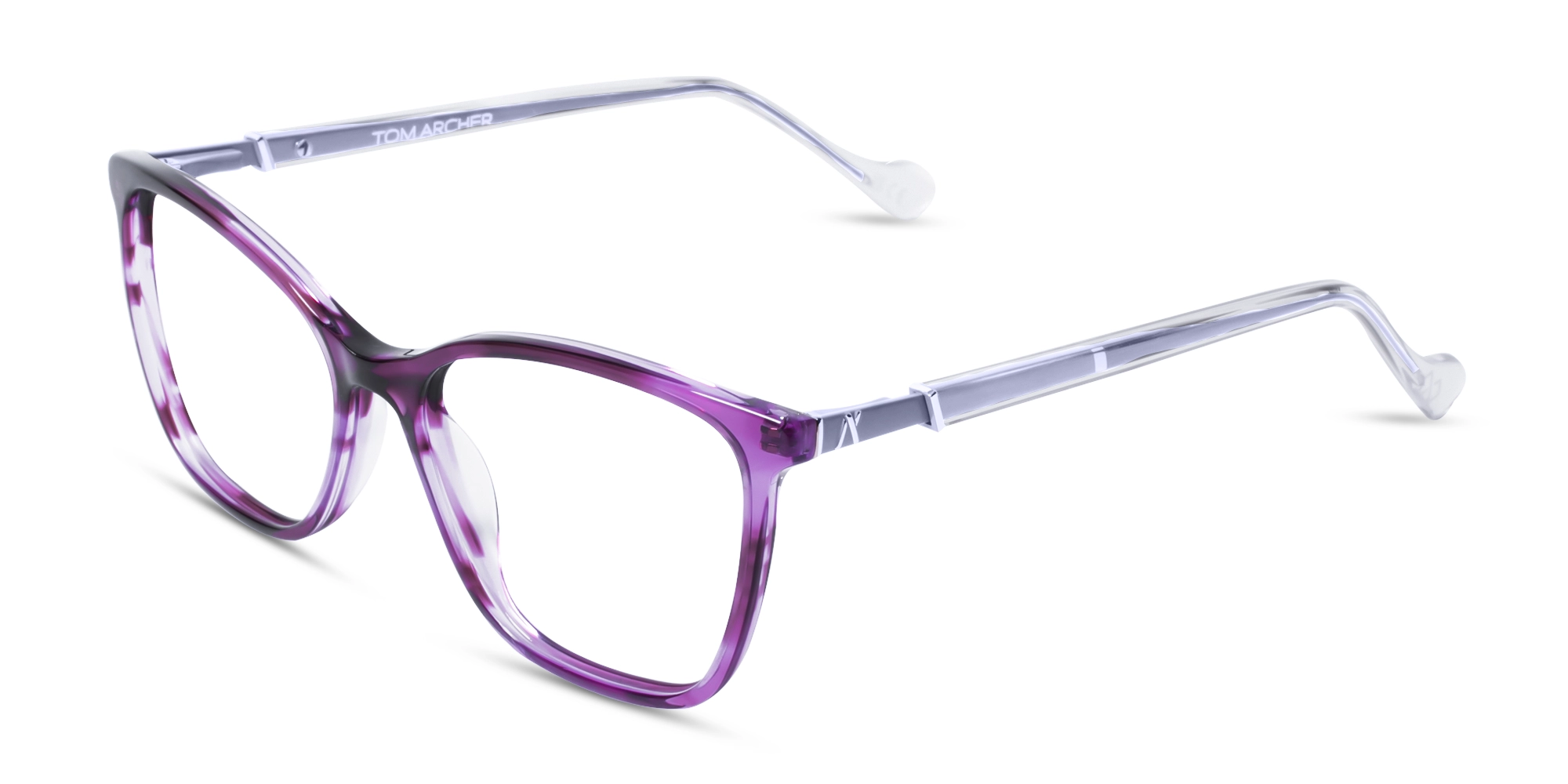 Crystal Purple Square Cateye Acetate Glasses 3